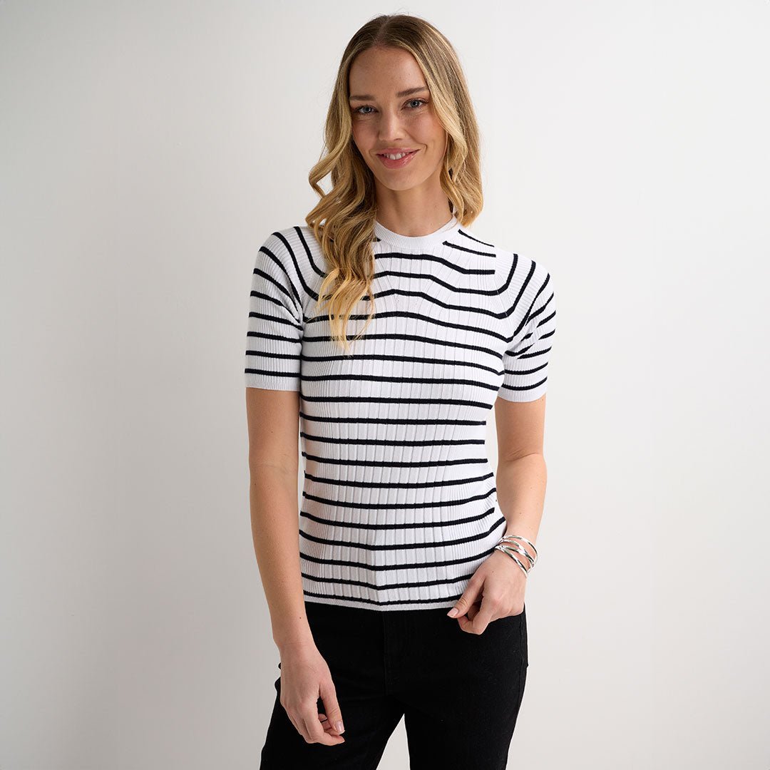 Ladies Striped Ribbed Jumper from You Know Who's