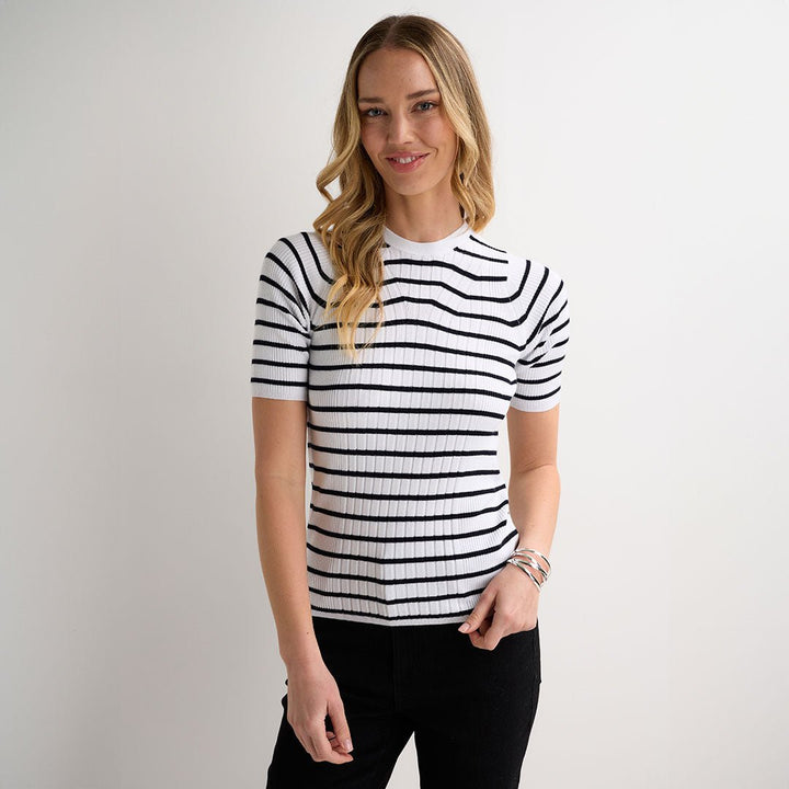 Ladies Striped Ribbed Jumper from You Know Who's