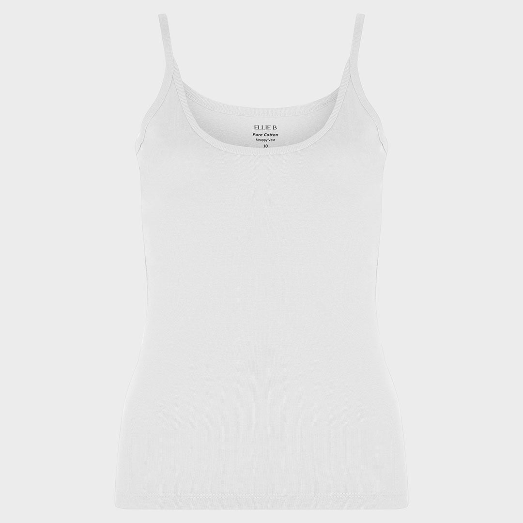 Ladies White Strappy Vest from You Know Who's