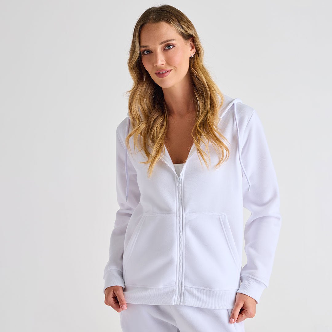 Ladies White Zip Jacket from You Know Who's