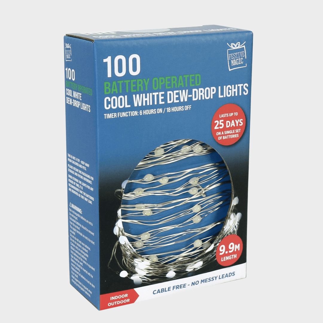 LED dew - drop wire lights 100 white from You Know Who's