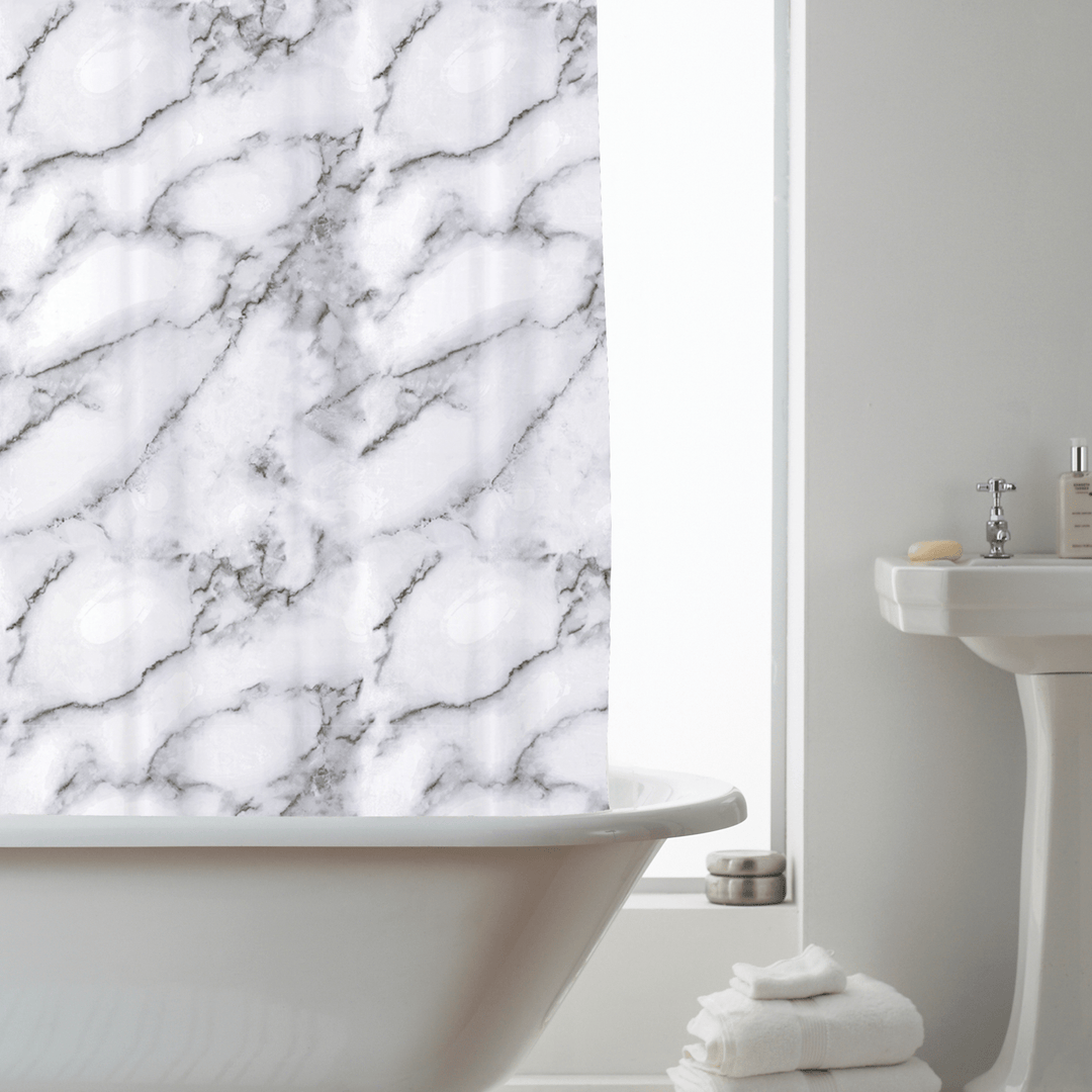 Marble Printed Shower Curtain with Rings from You Know Who's