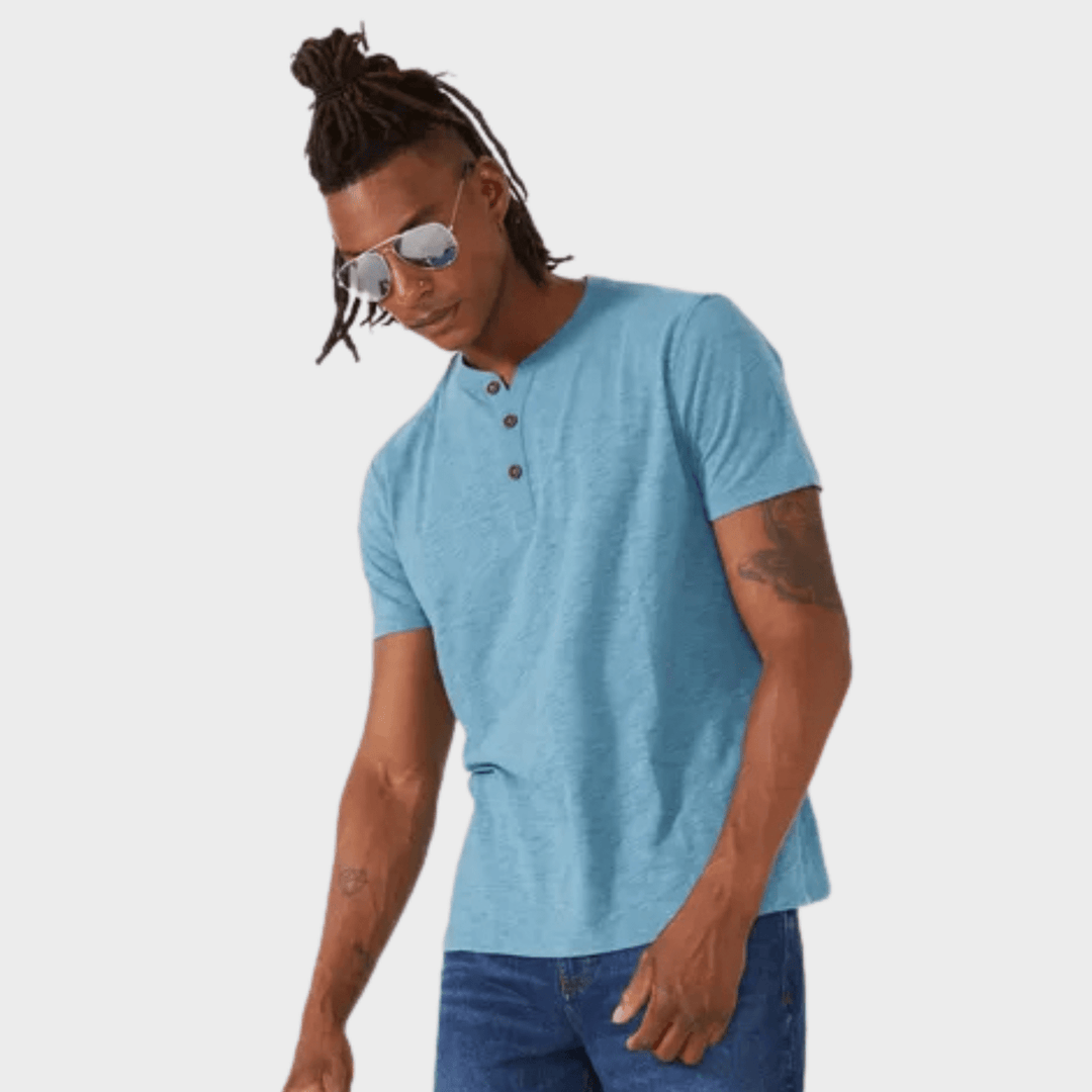 Men's Aqua 3 Button Shirt from You Know Who's