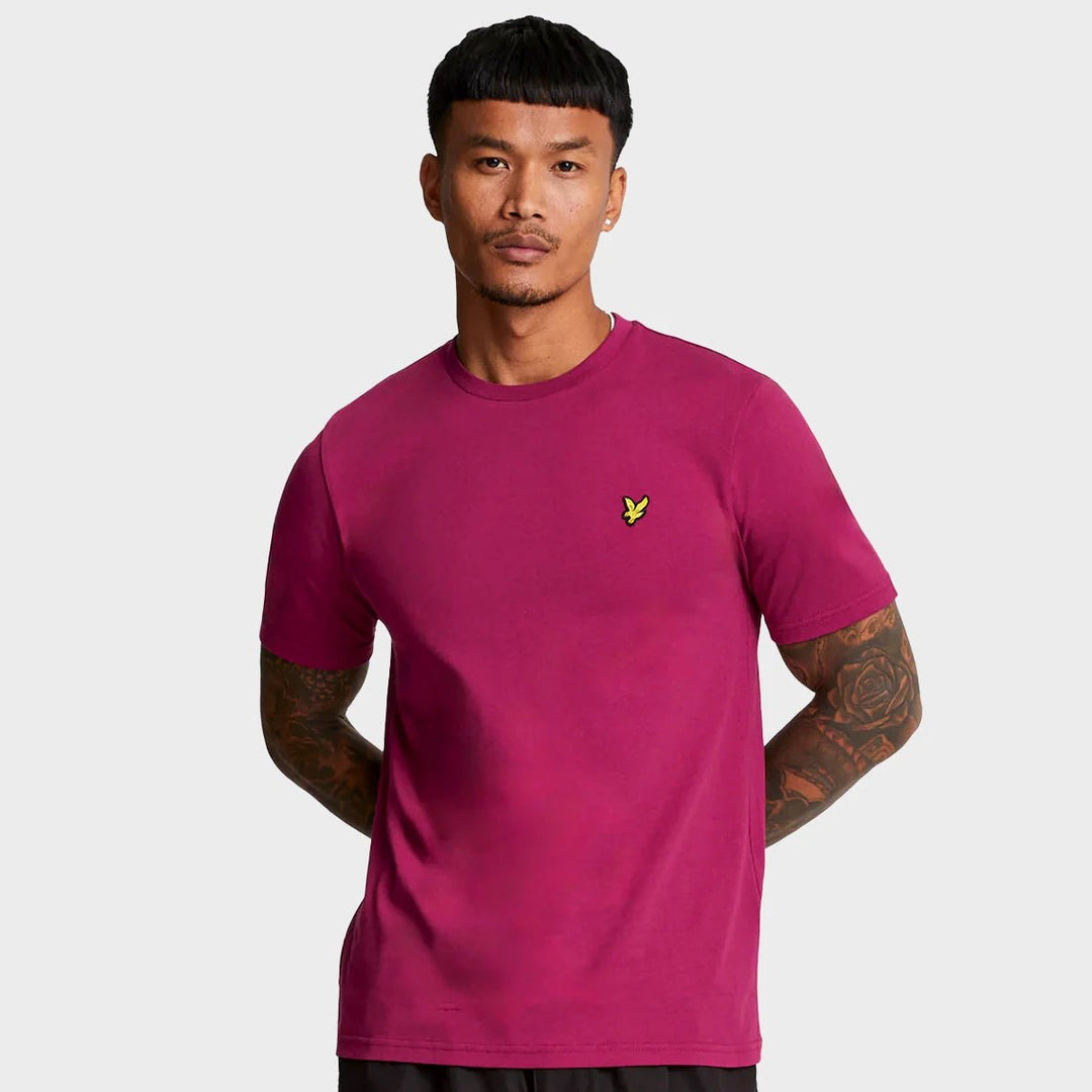 Men's Berry Lyle & Scott Gold Logo T-shirt from You Know Who's