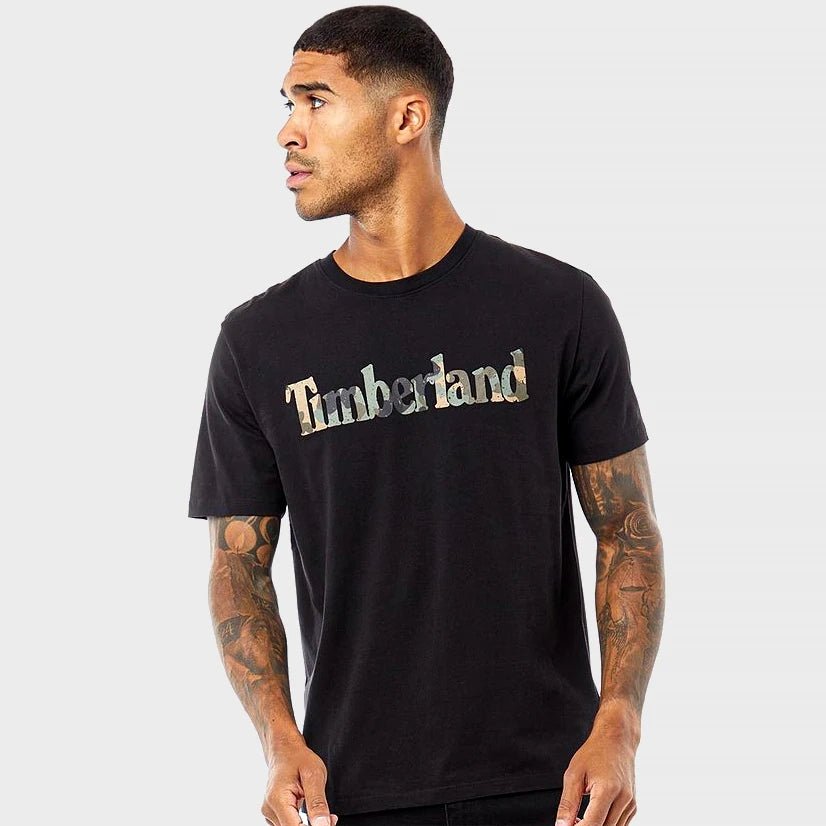Mens Black Camo Logo Timberland T-Shirt from You Know Who's