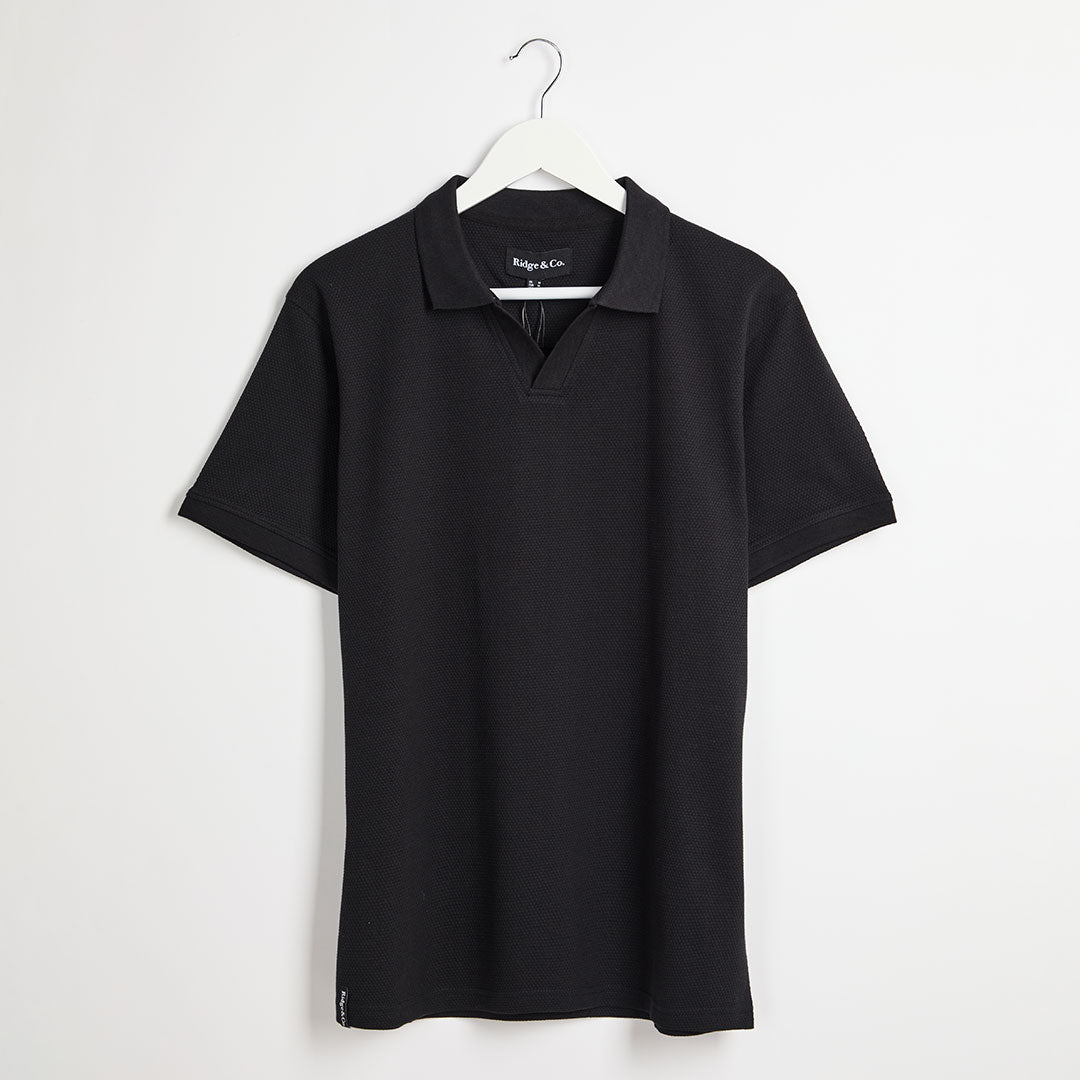 Mens Black Popcorn Text Polo from You Know Who's