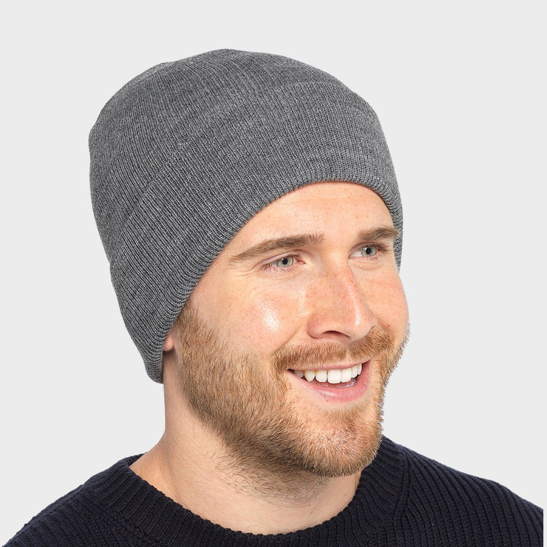 Mens Charcoal Knitted Hat from You Know Who's