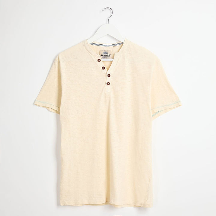 Men's Cream 4 Button T-Shirt from You Know Who's