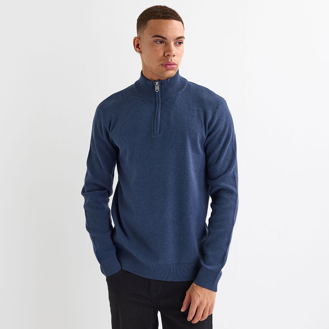 Mens Denim 1/4 Zip Jumper from You Know Who's