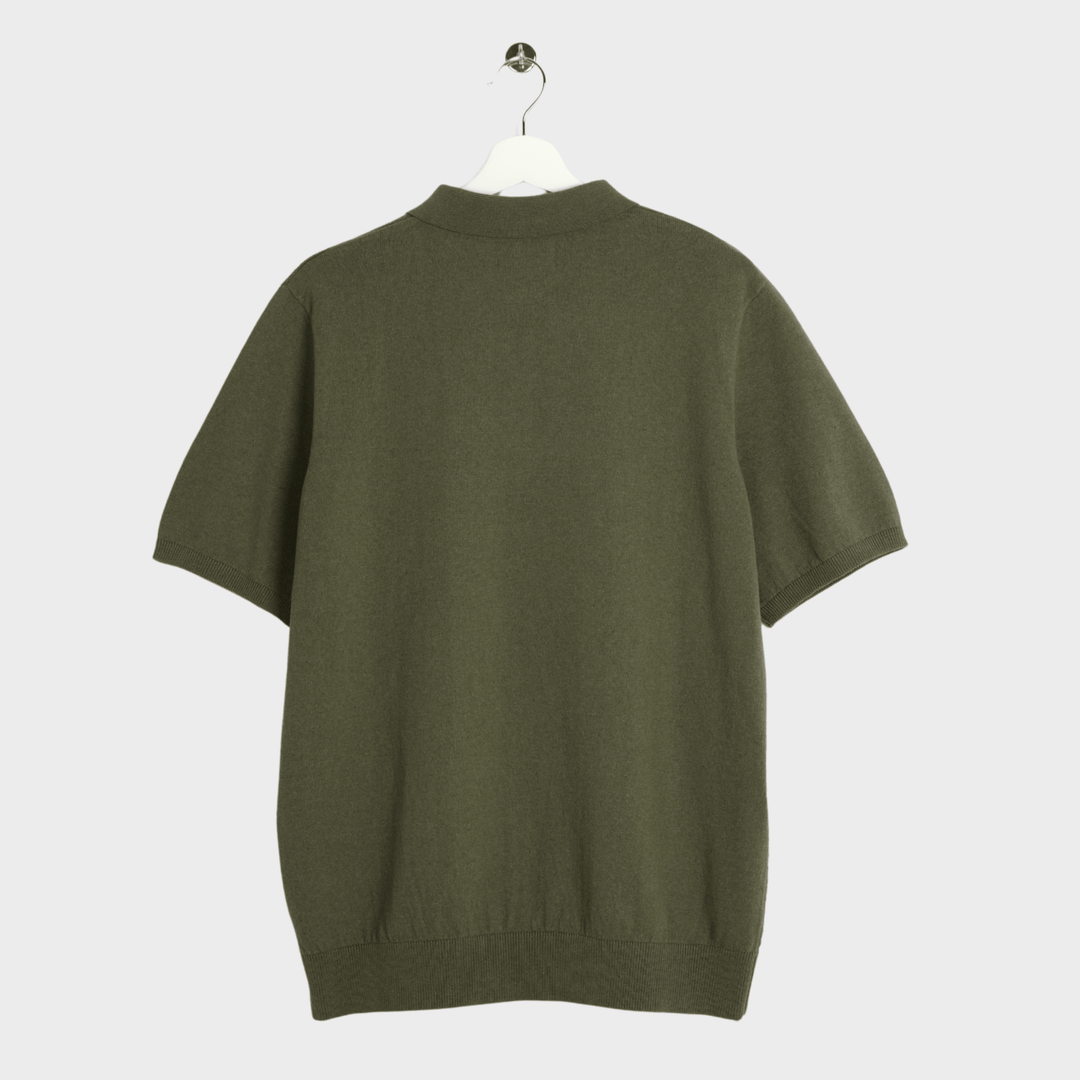 Mens Sage Green Textured Polo Top from You Know Who's