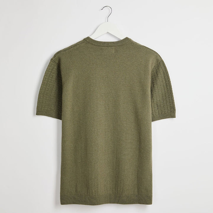 Men's Sage Textured Front Knitted T-Shirt from You Know Who's