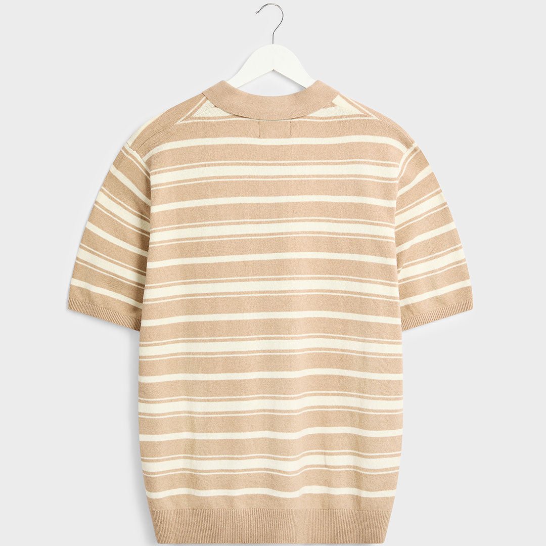 Mens Stone Stripe Zip Neck Polo from You Know Who's