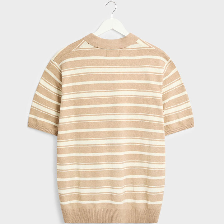 Mens Stone Stripe Zip Neck Polo from You Know Who's