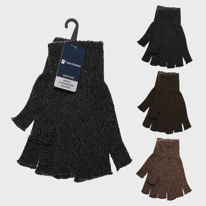 Mens Twist Yarn Fingerless Gloves from You Know Who's