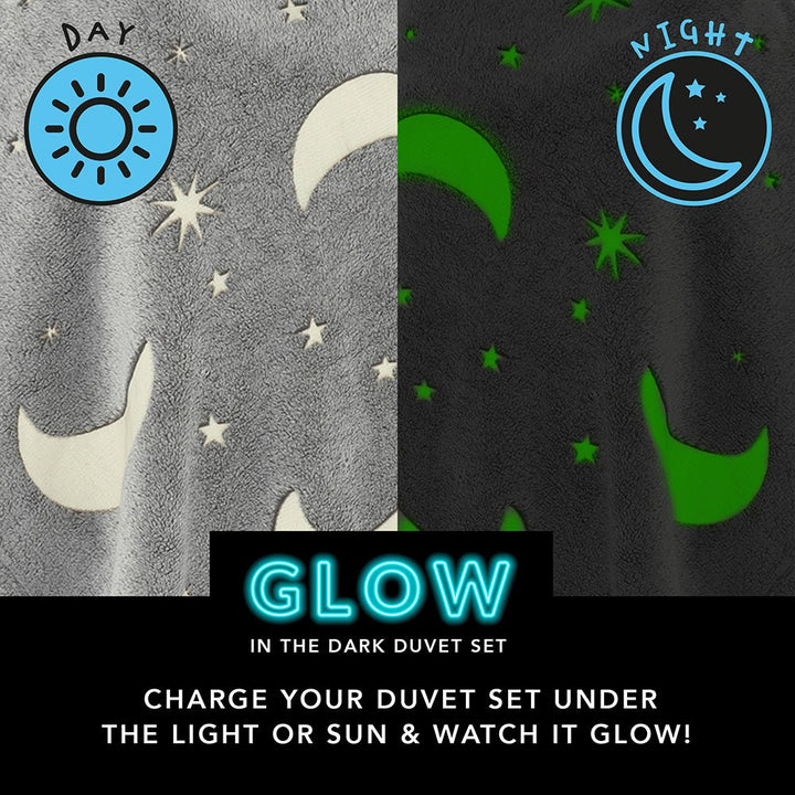 Moon Stars Glow in the Dark Duvet Set from You Know Who's