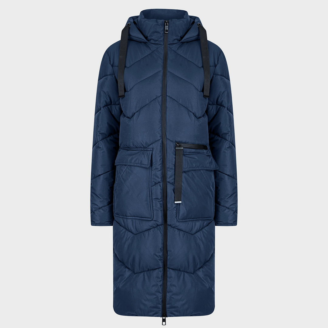 Saint and Sinner Navy Chevron Padded Coat