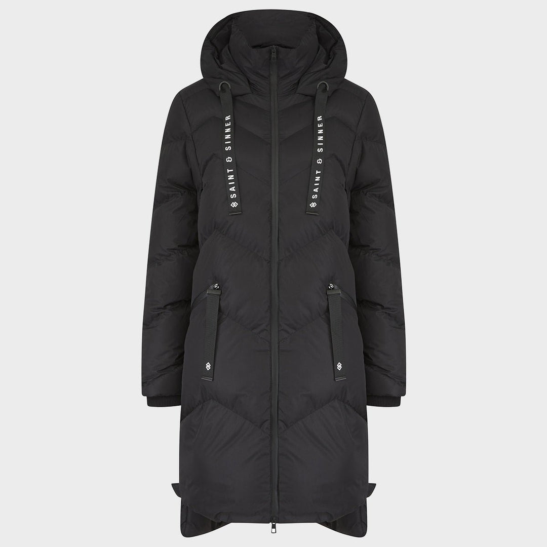 Saint and Sinner Black Quilted Coat from You Know Who's