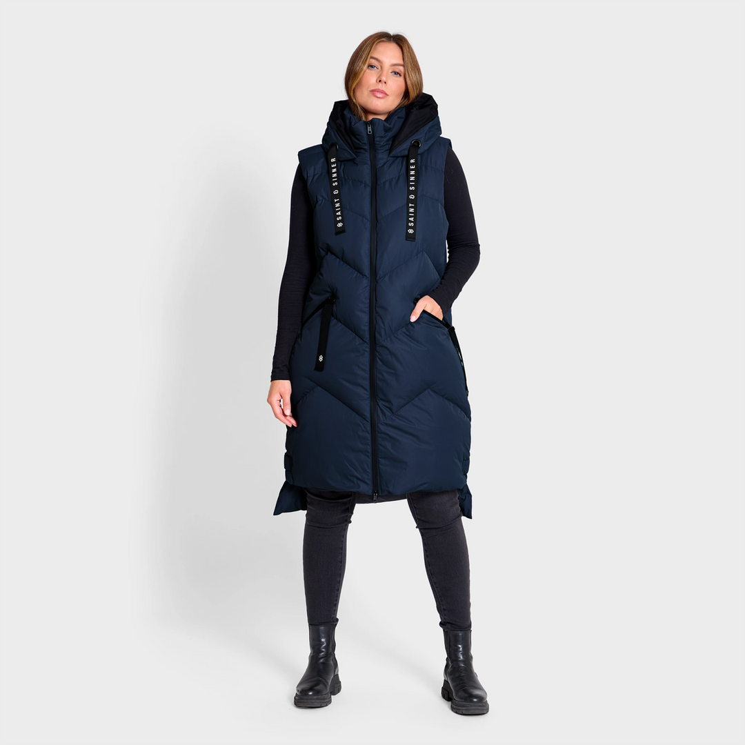Saint and Sinner Navy Quilted Gilet from You Know Who's