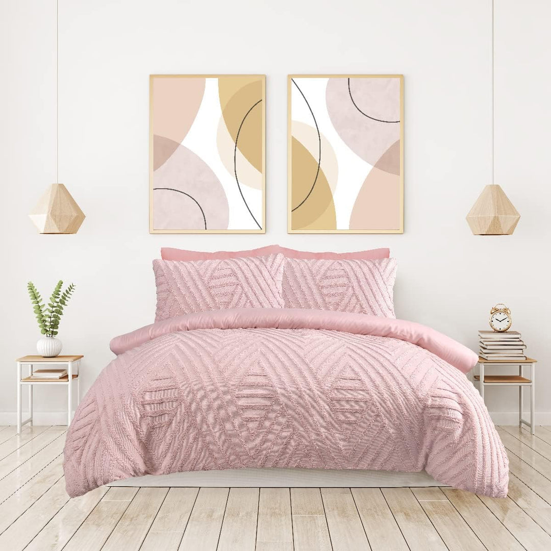 Sleepdown Blush Tufted Diamond Duvet Cover from You Know Who's