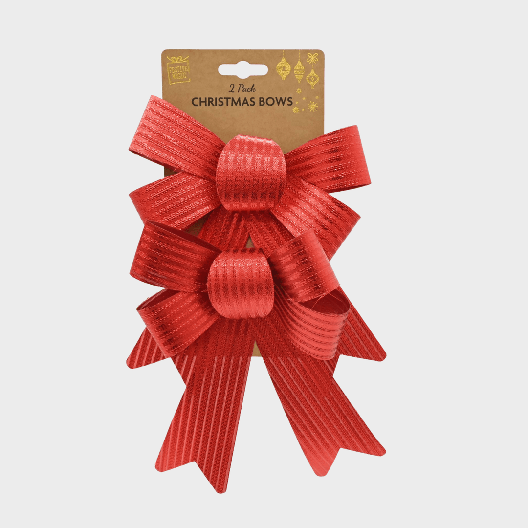 Stripes bow metallic med 2pk asst from You Know Who's
