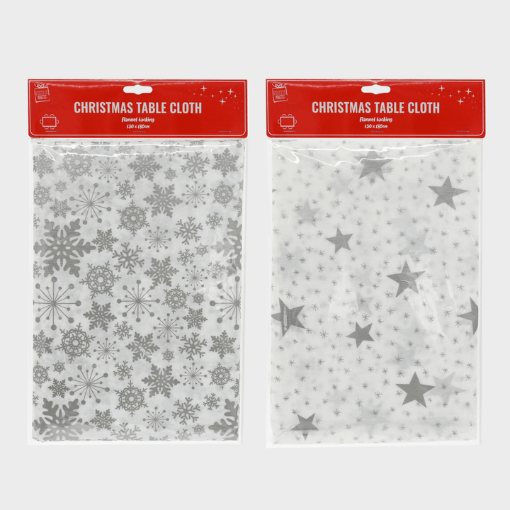 Table cloth silver rect asst from You Know Who's