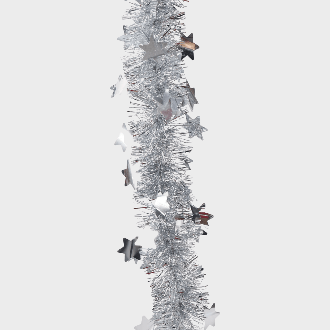 Tinsel 2m die - cut stars silver from You Know Who's