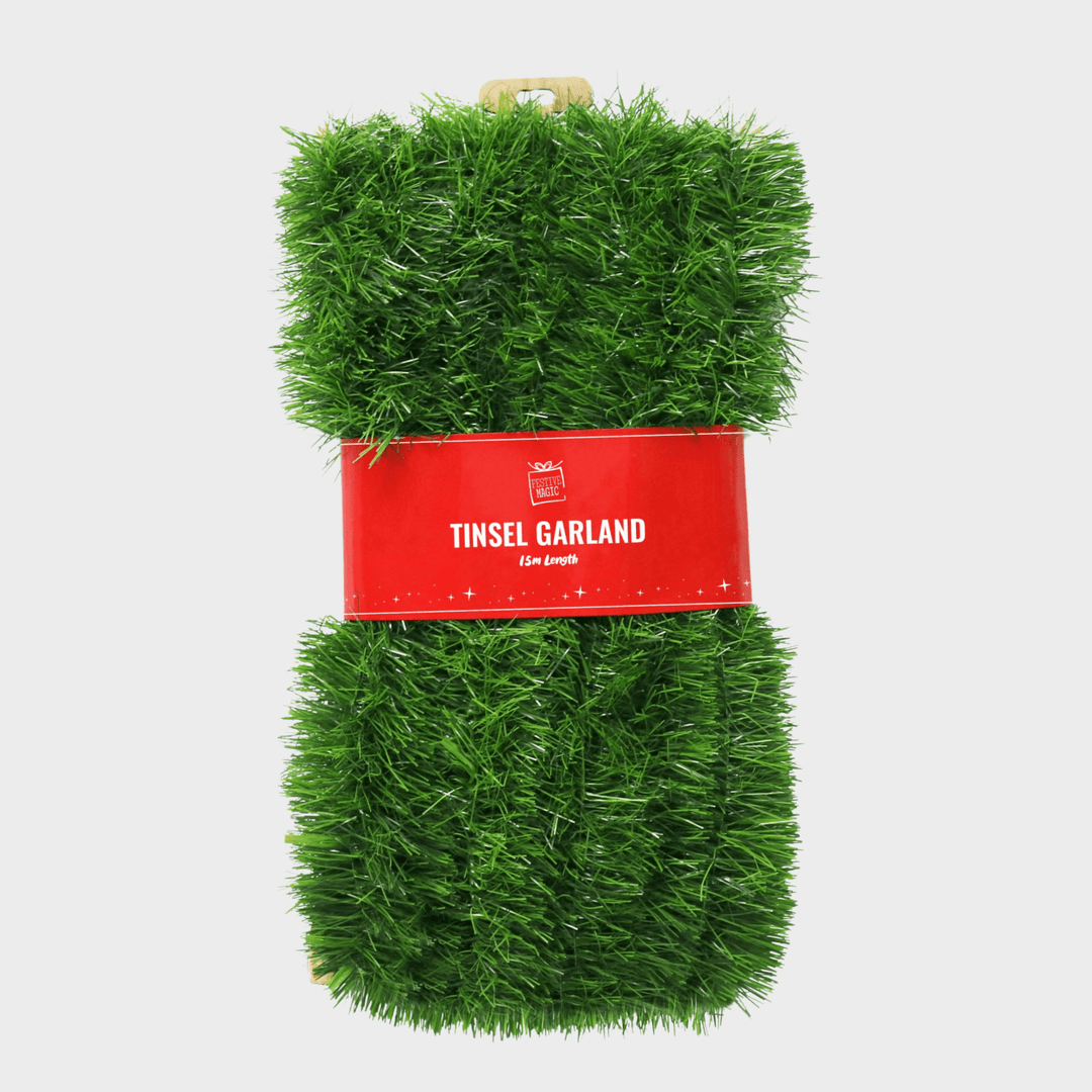 Tinsel garland 15m green from You Know Who's