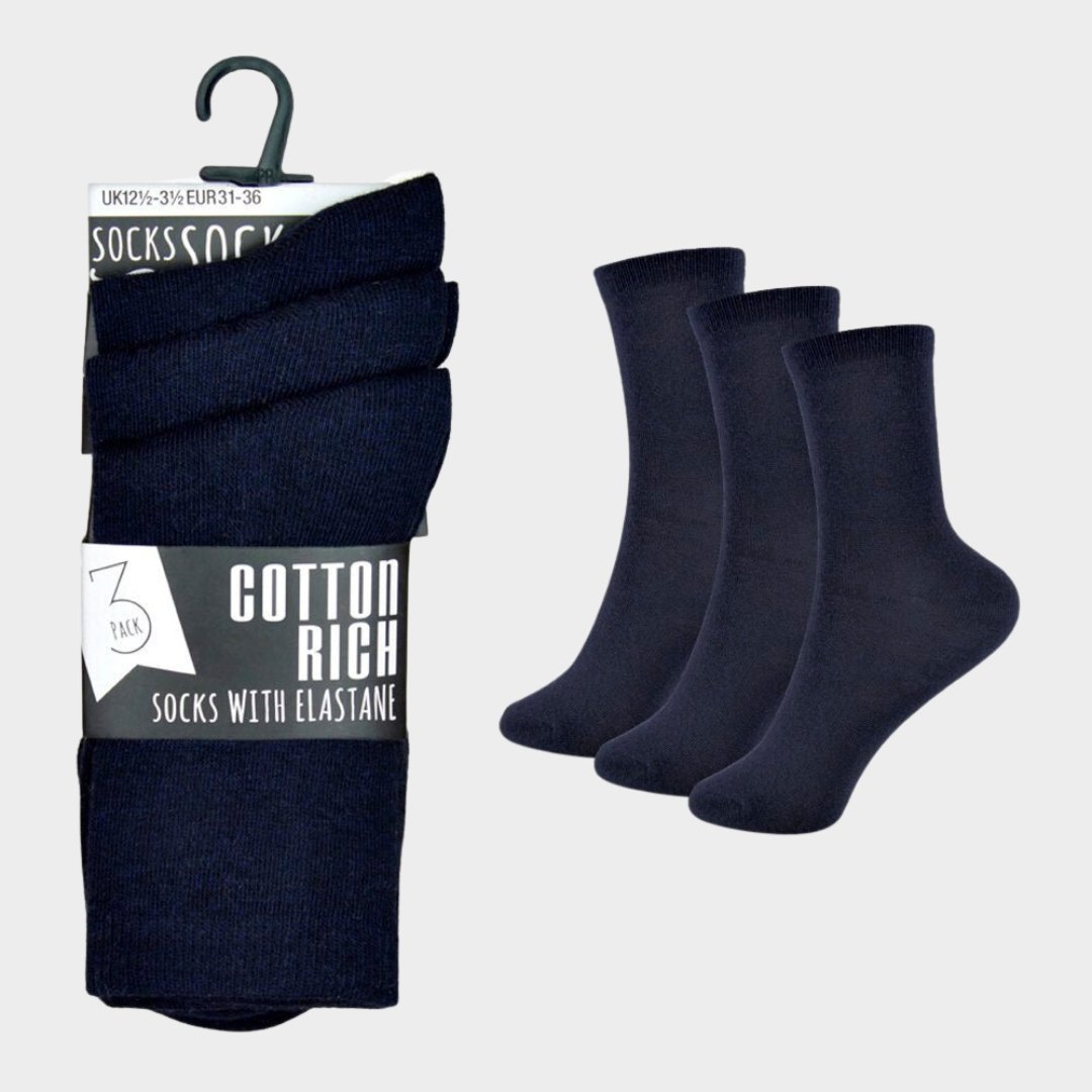 Children`s 3 Pack Navy Socks from You Know Who's