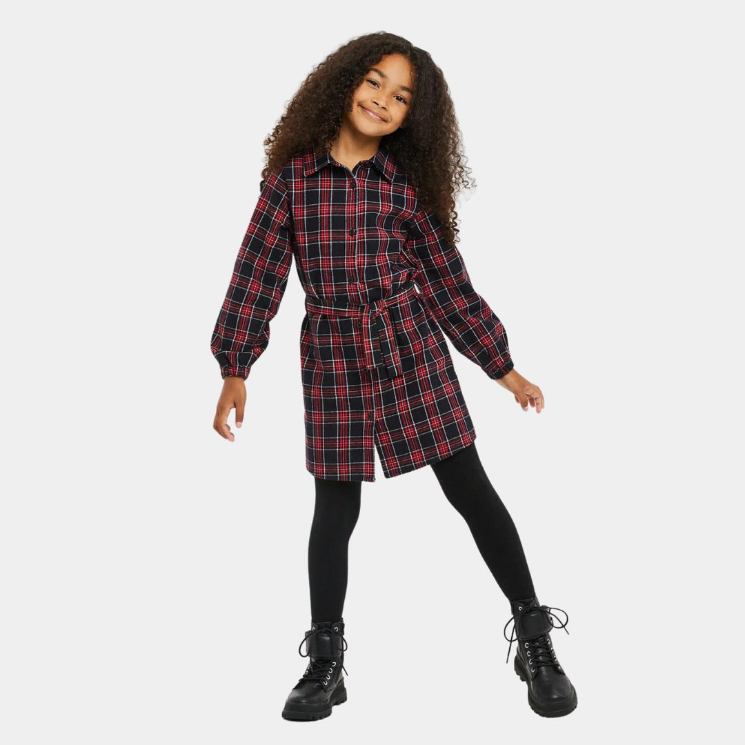 Girls Belted Check Dress from You Know Who's