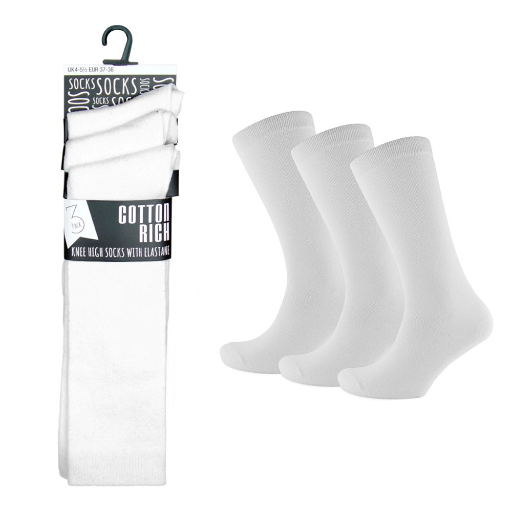 Kids 3 Pack White Knee High Socks from You Know Who's