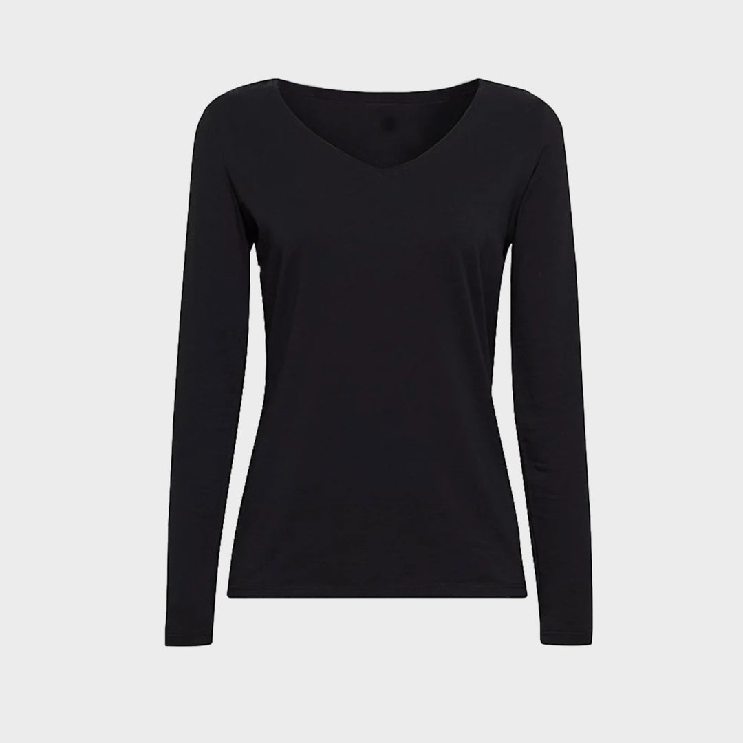 Ladies Long Sleeve Stretch V Neck Top from You Know Who's