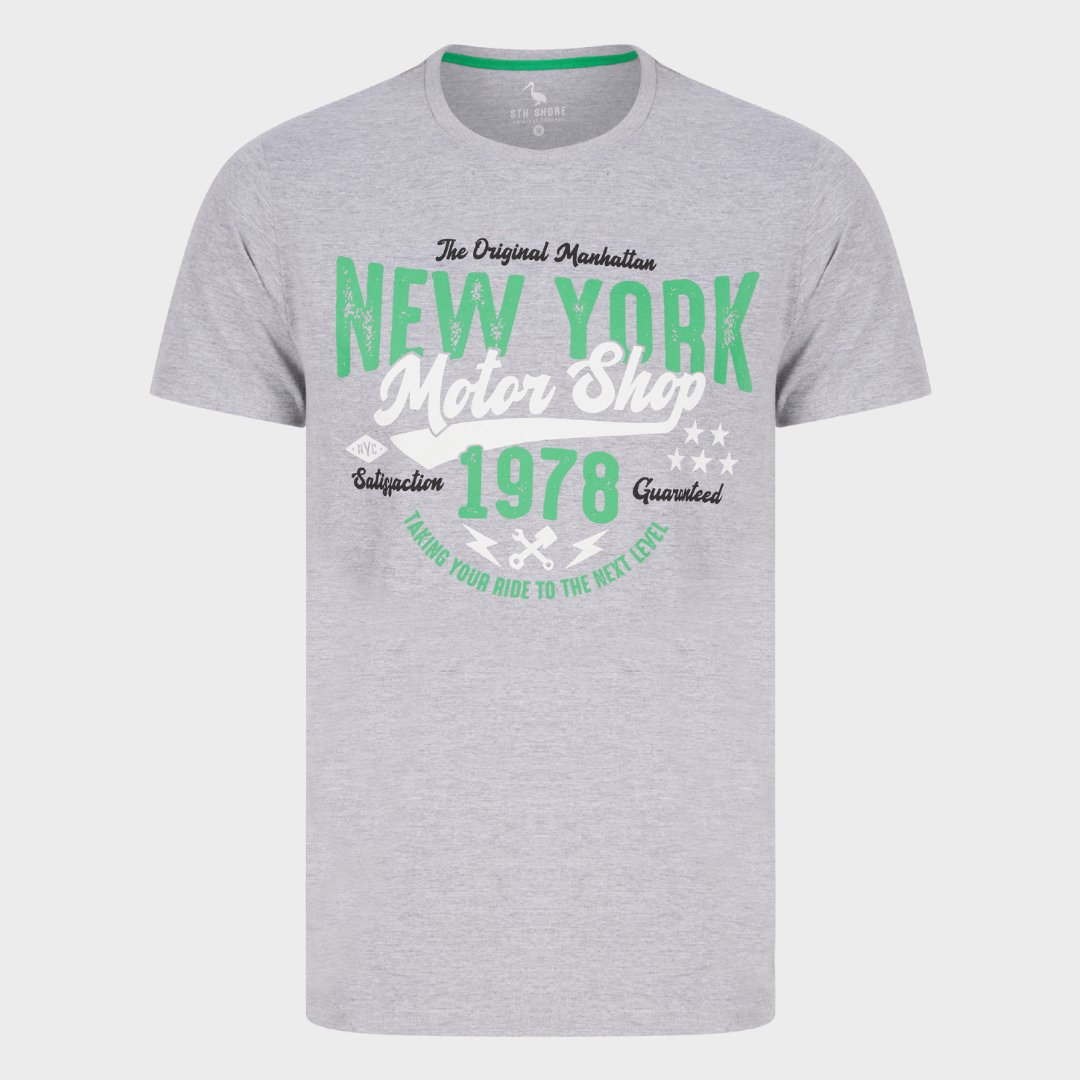 Mens New York T-Shirt Light Grey from You Know Who's