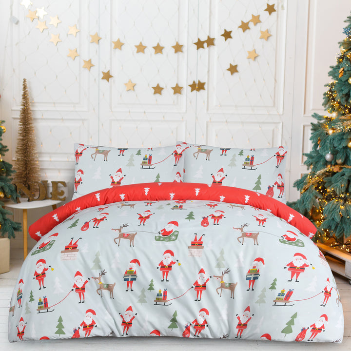 Sleepdown Reversible Santa Multi Single Duvet Set