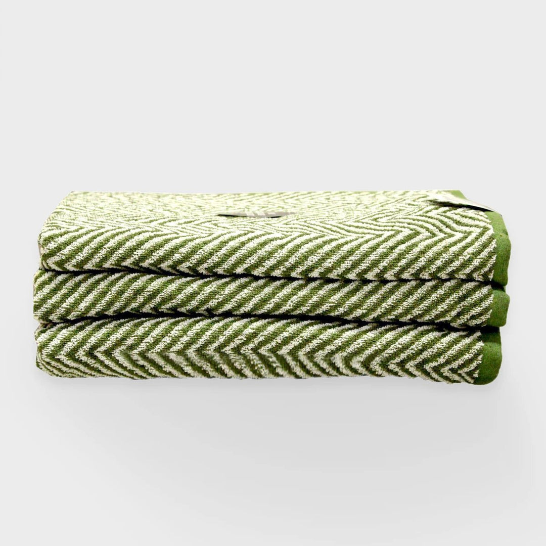 100% Cotton Green Zig Zag Towels from You Know Who's