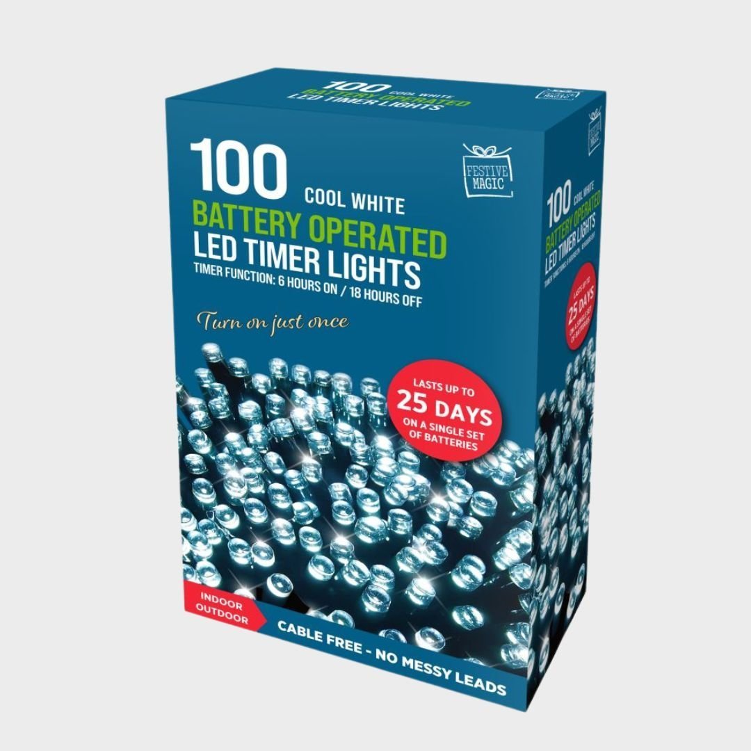 100 White LED Lights Battery Operated from You Know Who's