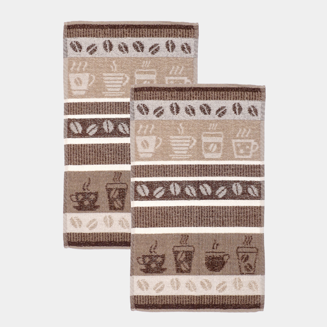 2pk Kitchen Towel Coffee