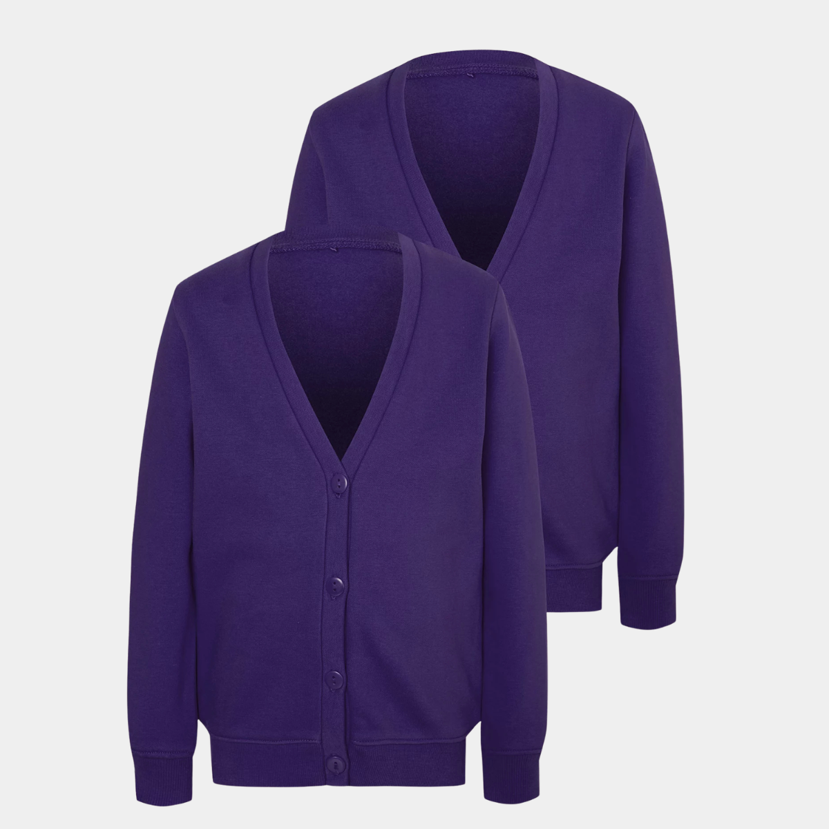 2pk Fleece Lined School Cardigan