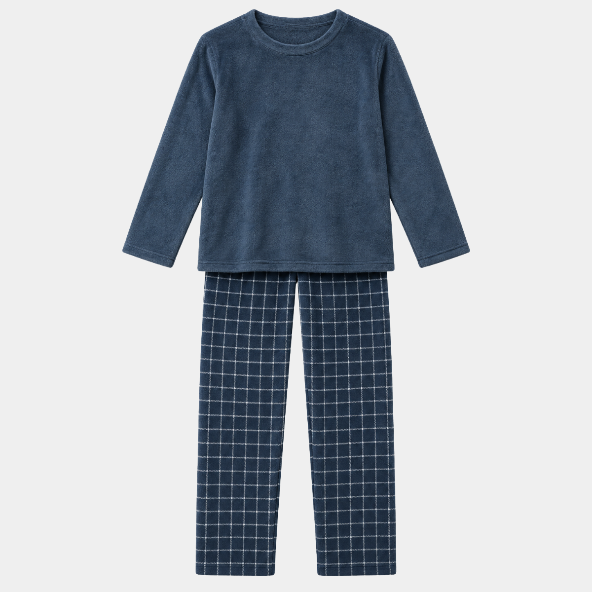 Mens Fleece Check Lounge Set