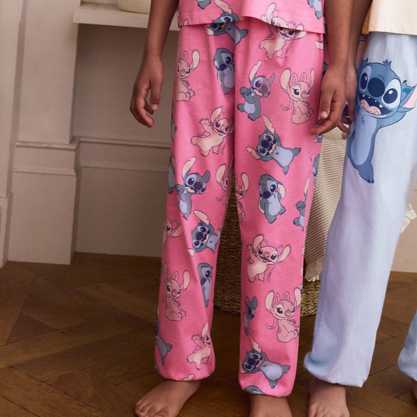 Girls Pink Stitch Print Pj Bottom