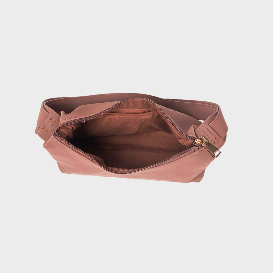 Brown Mini Curved Shoulder Bag