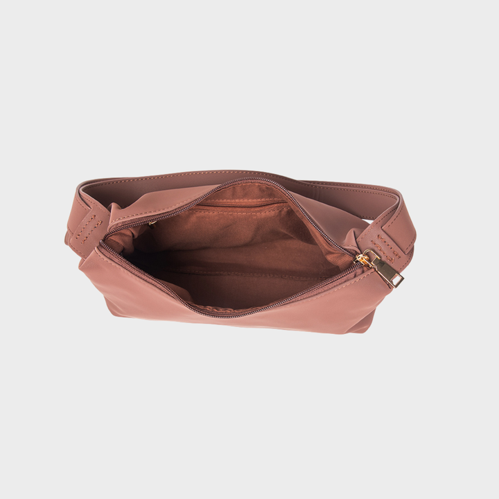 Brown Mini Curved Shoulder Bag