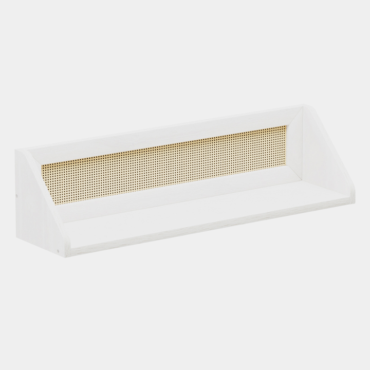 KUBU White Rattan Wall Shelf 60 x 15cm