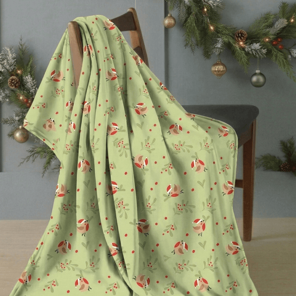 120x150cm Xmas Robin Throw from You Know Who's