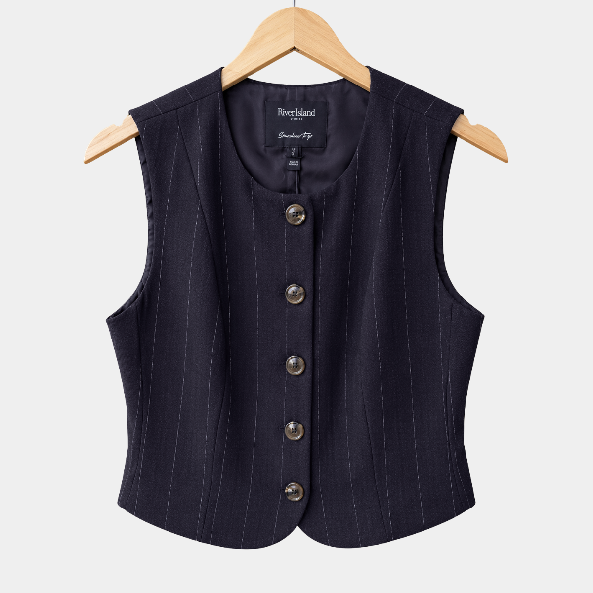 Ladies RI Pinstripe Waistcoat