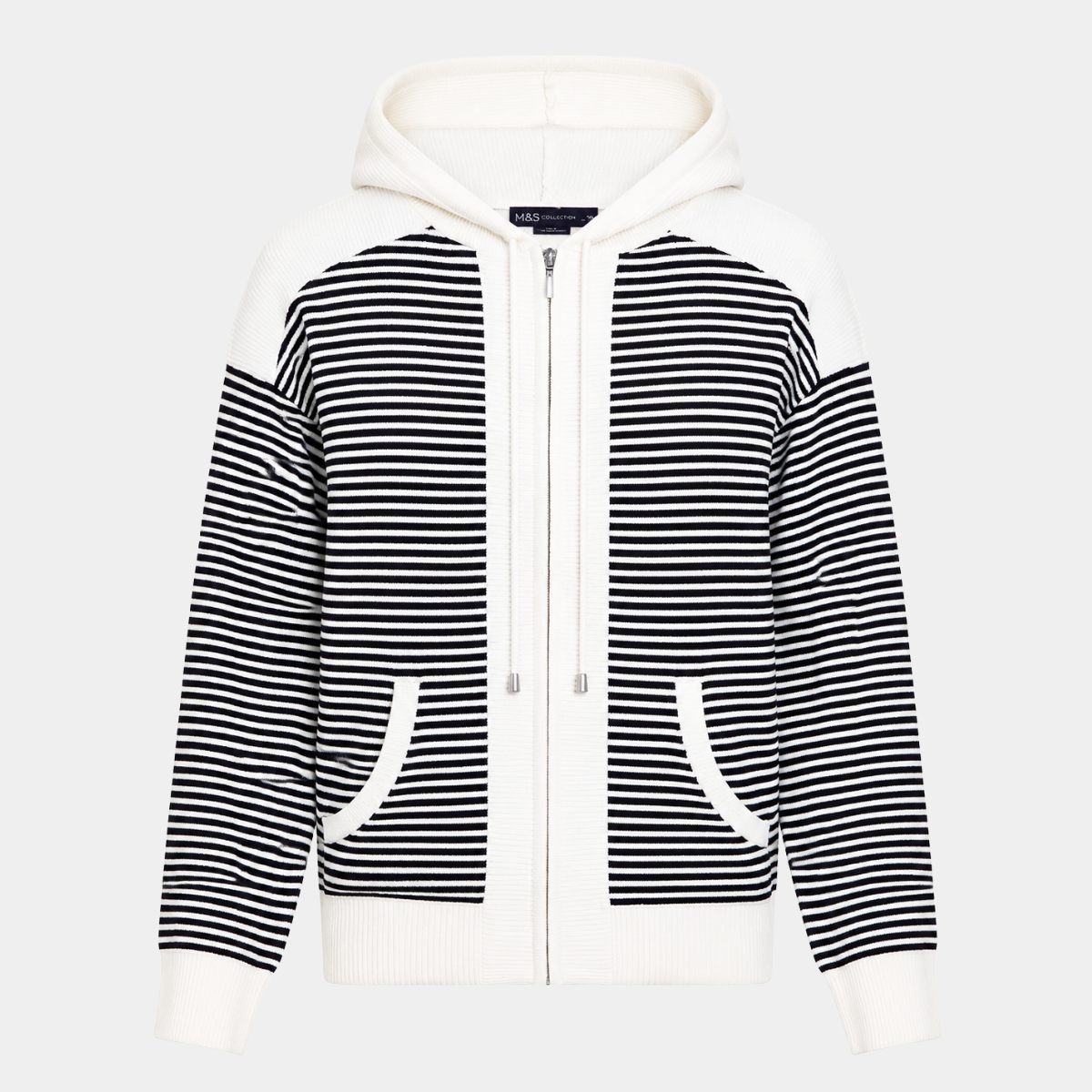 Ladies Stripe Knitted Zipper