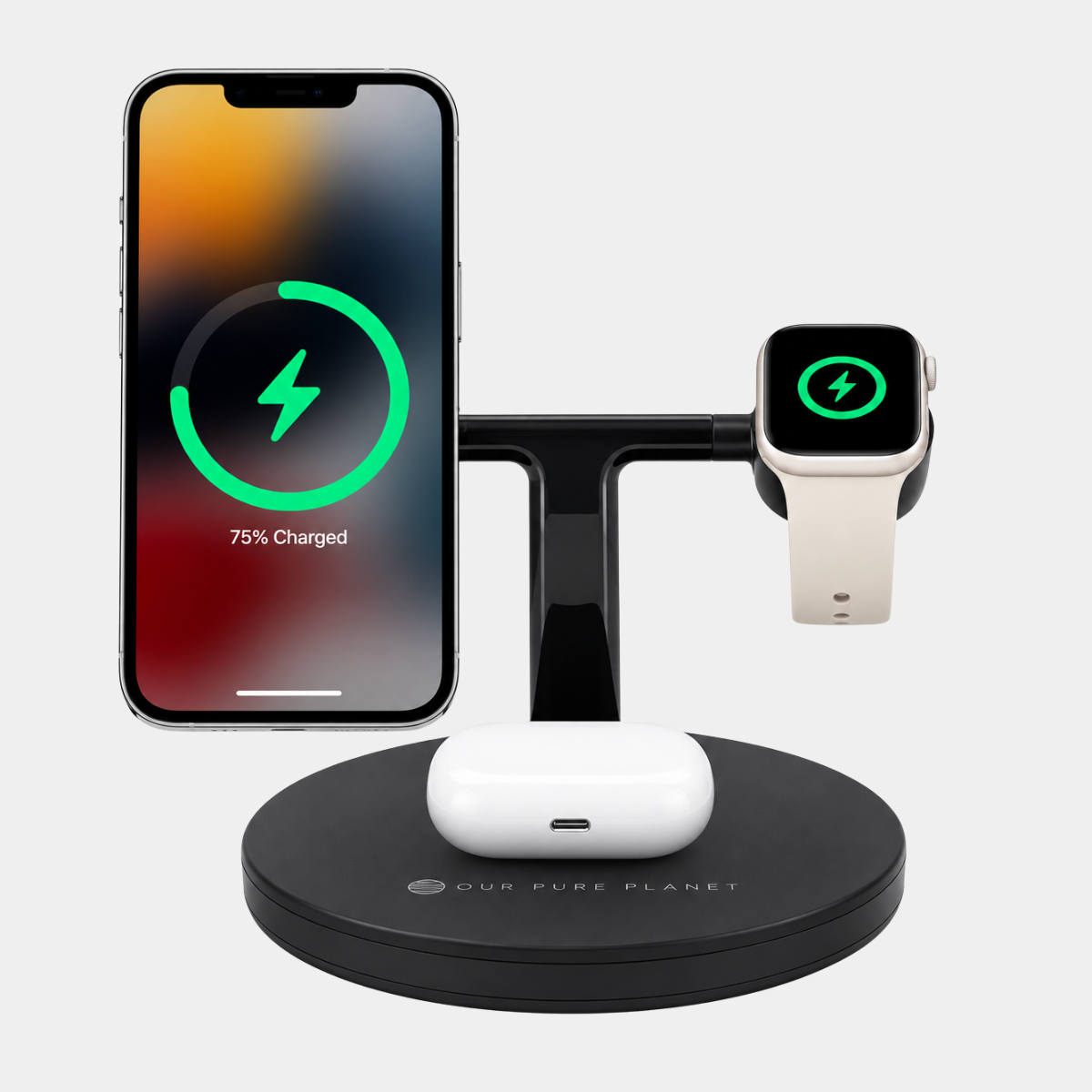 Our Pure Planet 3-in-1 15W Wireless MagSafe Charging Dock