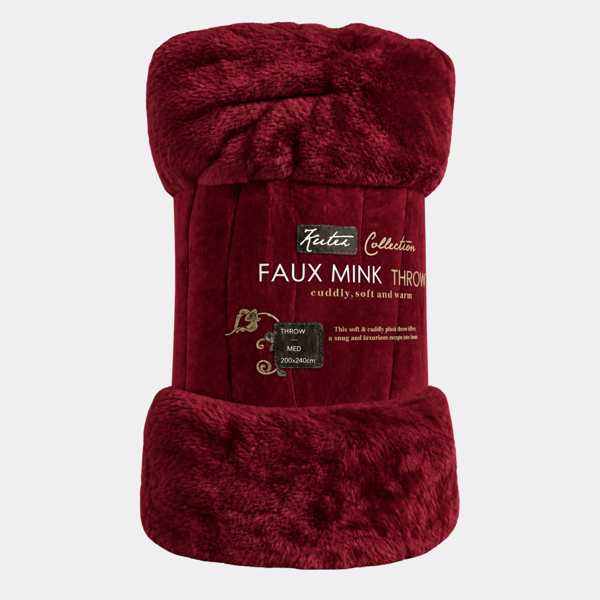 Magenta Faux Mink Throw