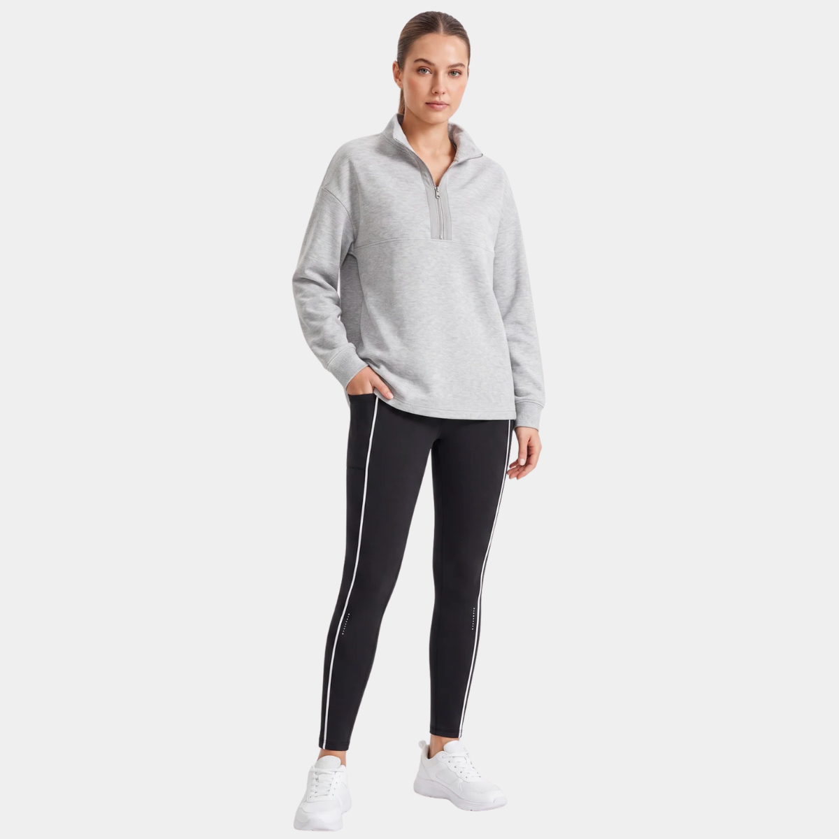 Ladies Half Zip Sweatshirt