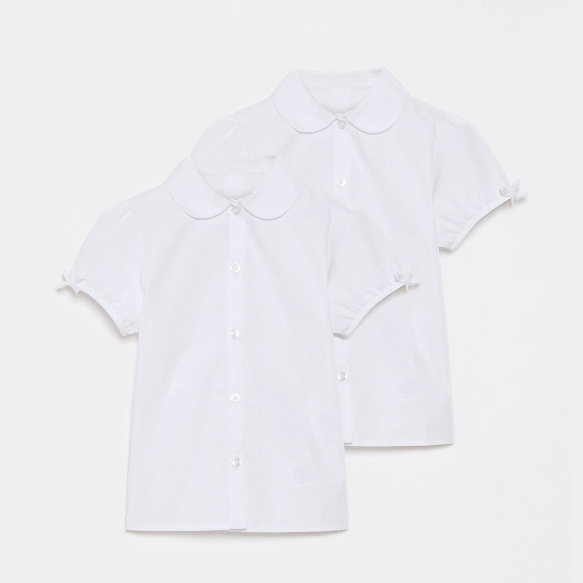 Girls Bow Sleeve 2pk School Polo Shirt