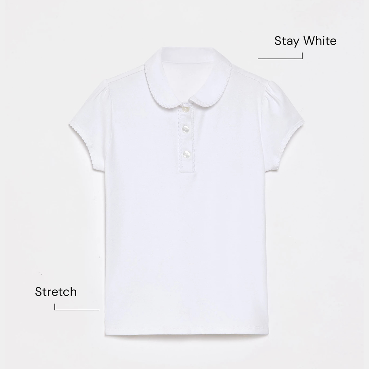 Girls Cotton Stretch 2pk School Polo Top